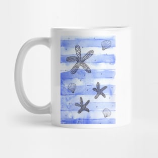 Starfish Pattern with Stripes Mug